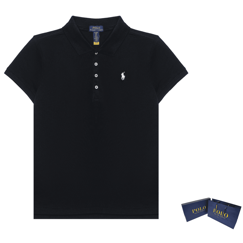 Футболка Polo Ralph Lauren Поло SS24 Стандартный черный Детский - изображение 8