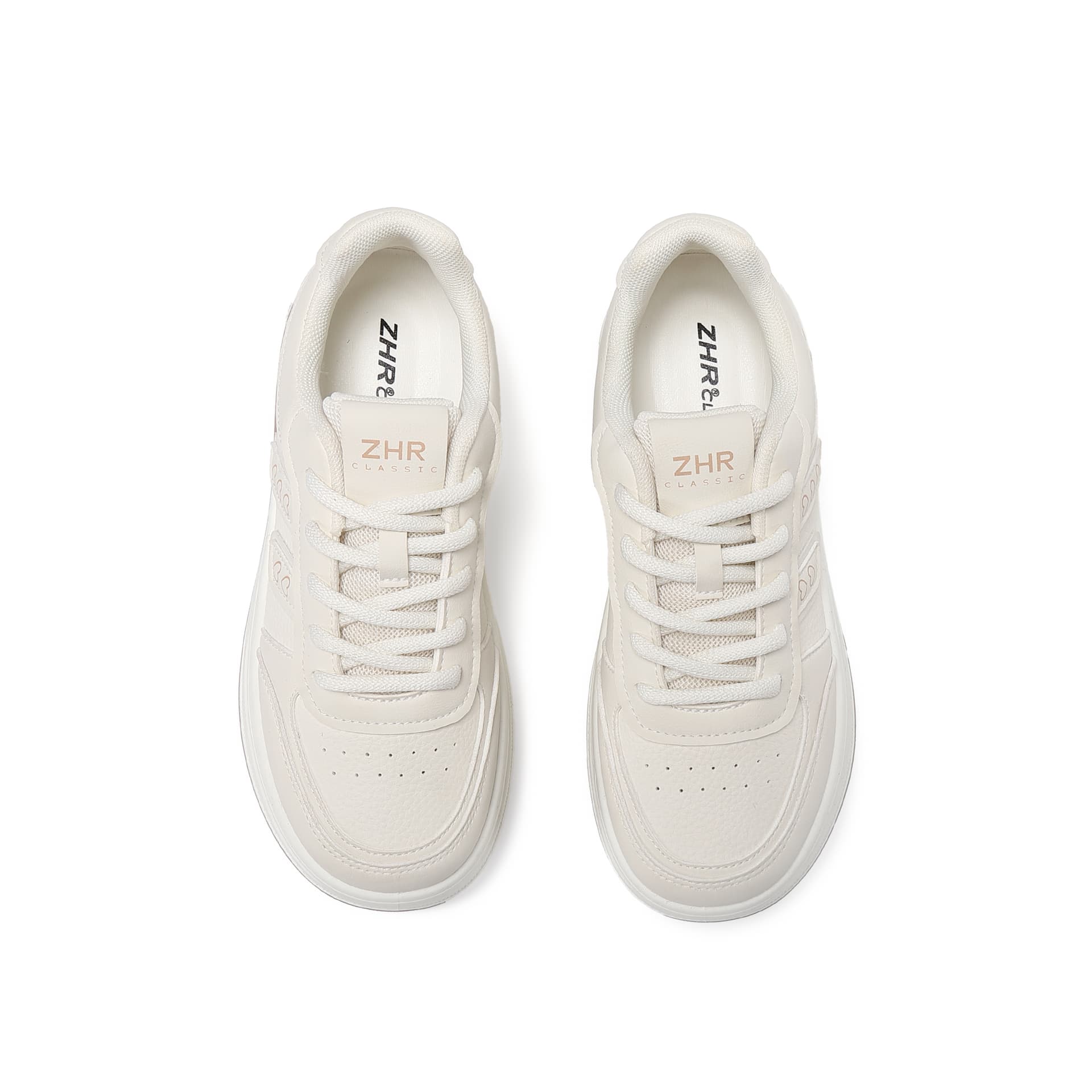 Кроссовки ZHR Skate Shoes Low Top Beige Casual Versatile Women's - изображение 4