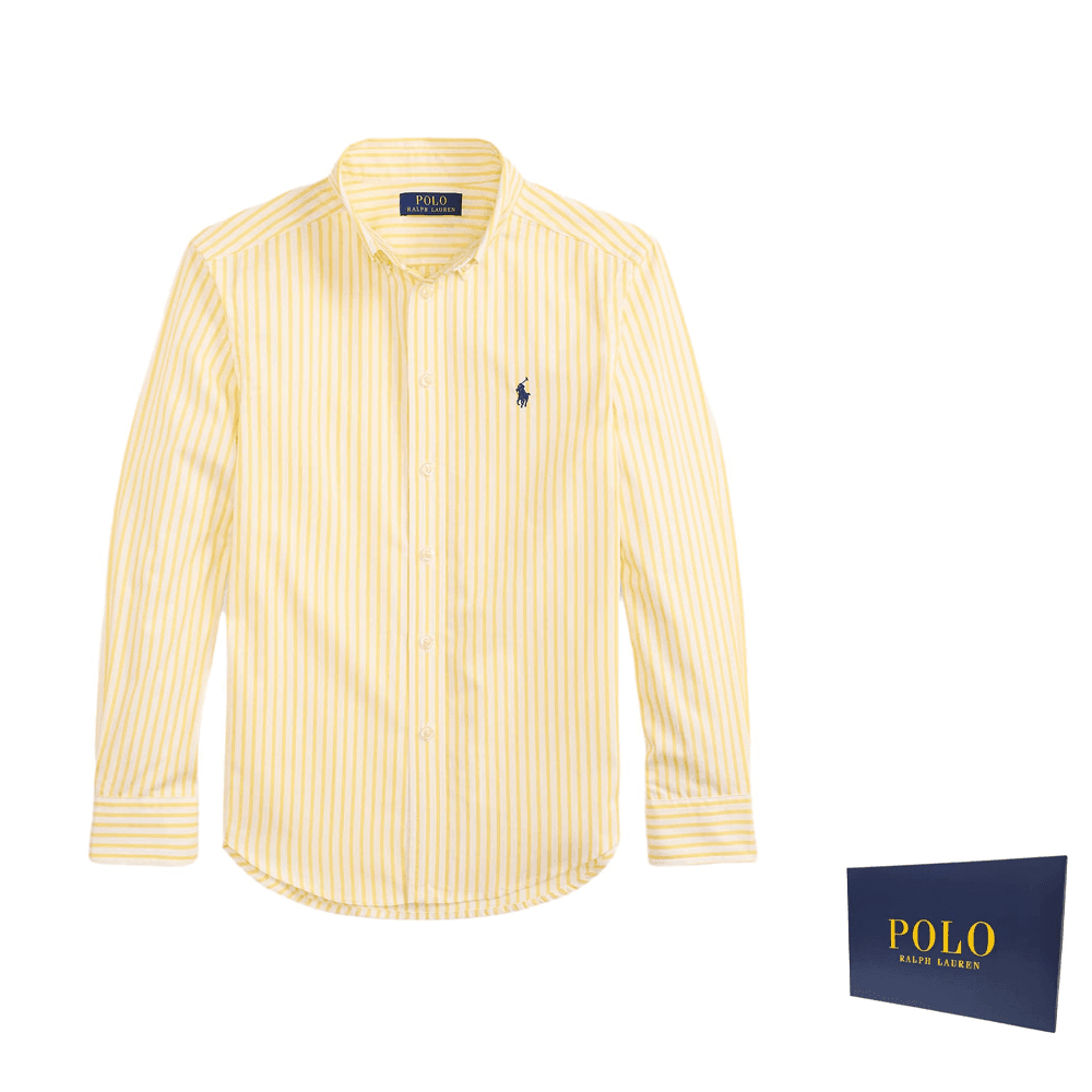 Polo Ralph Lauren Повседневная Рубашка Классическая Версия Кукурузно-Желтая Детская - изображение 4