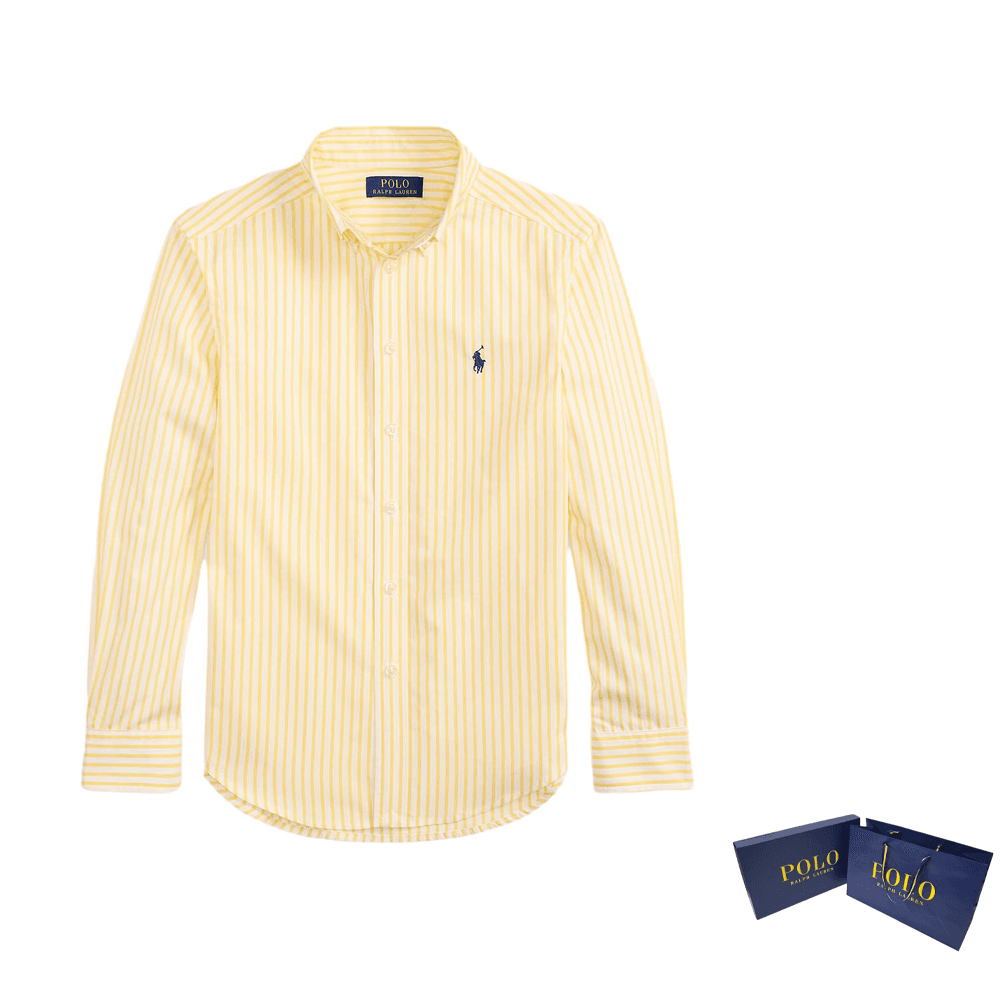 Polo Ralph Lauren Повседневная Рубашка Классическая Версия Кукурузно-Желтая Детская - изображение 5