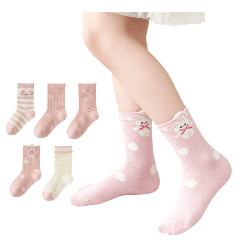 Miiow Розово-персиковый Кролик 5 пар в ассортименте Kids Носки - изображение 1