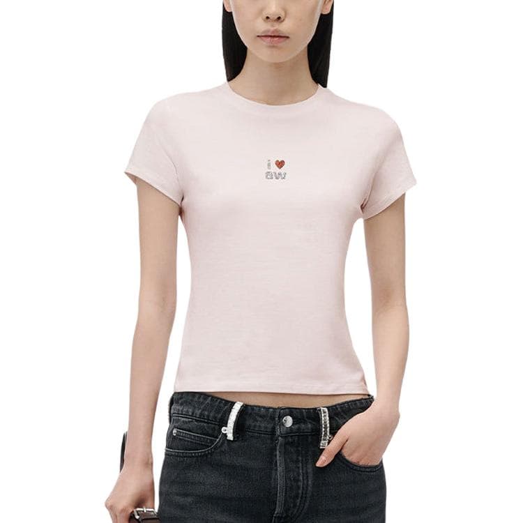 Футболка Alexander Wang Chinese Valentine's Day Светло-розовые Женские T-рубашки - изображение 1