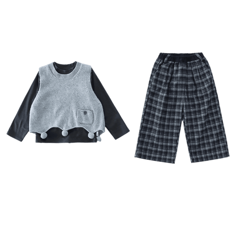 BOBBY ABLEY Серый Предшкольные Повседневные Спортивные Костюмы Наборы - изображение 1