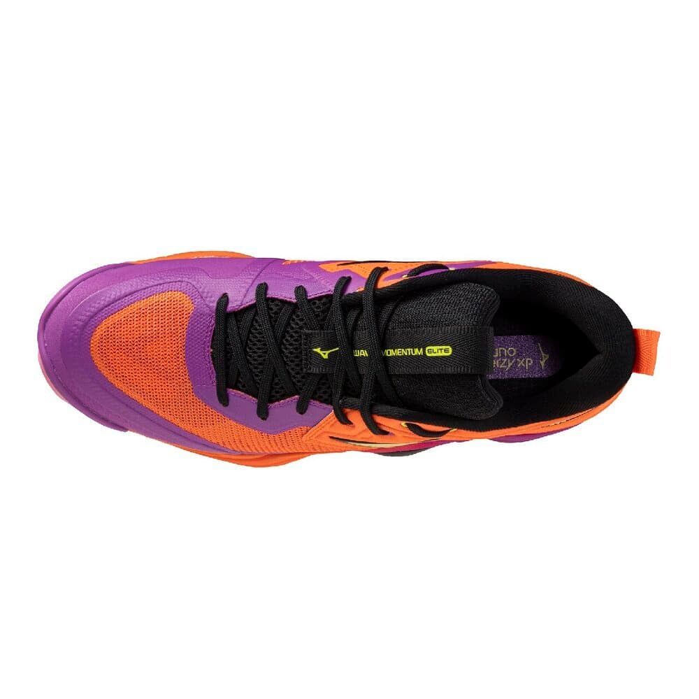 Кроссовки Mizuno WAVE MOMENTUM ELITE Волейбольные кроссовки Низкий Топ Фиолетовый Оранжевый Желтый Унисекс - изображение 4