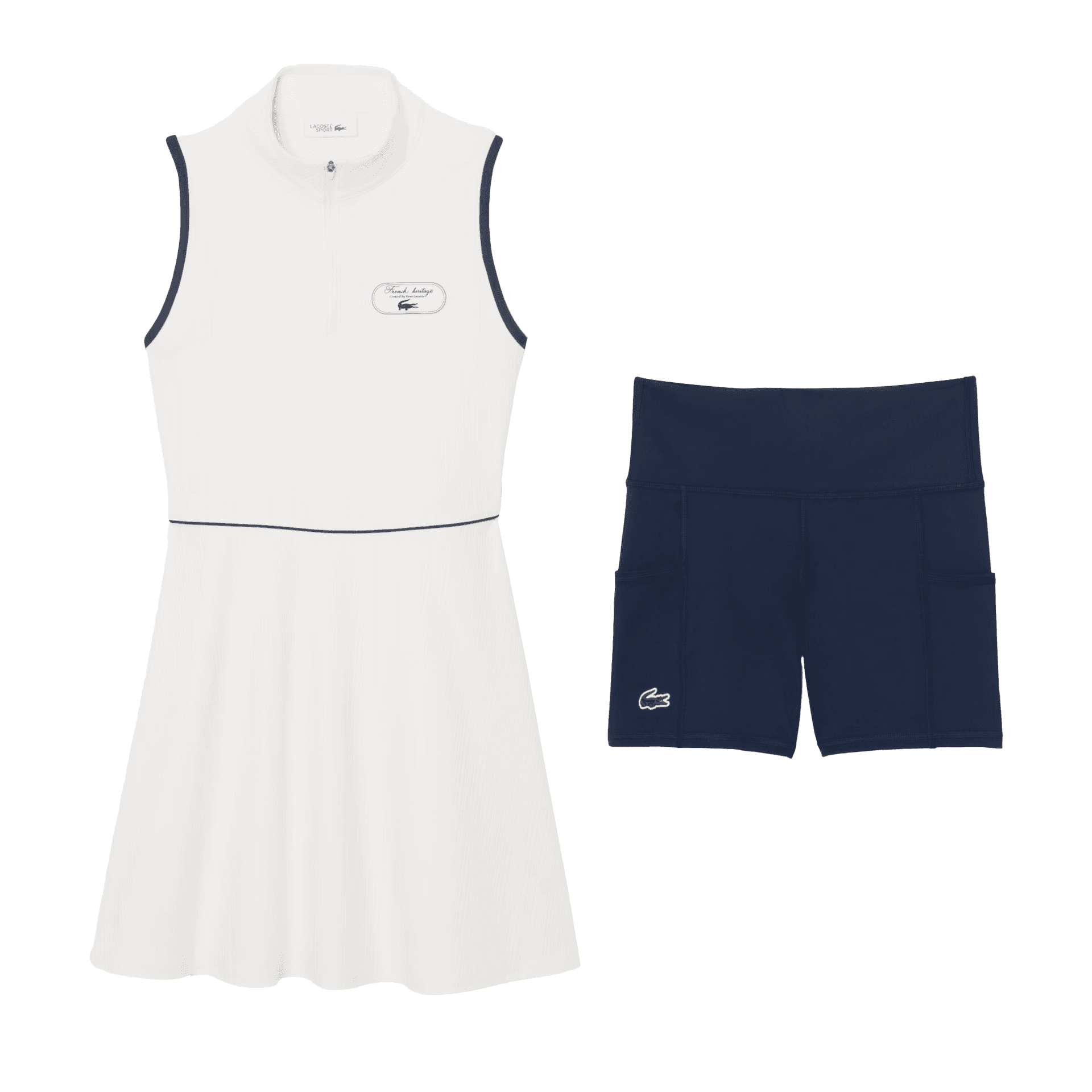LACOSTE EV0 Белый Морской синий Женские теннисные юбки - изображение 1