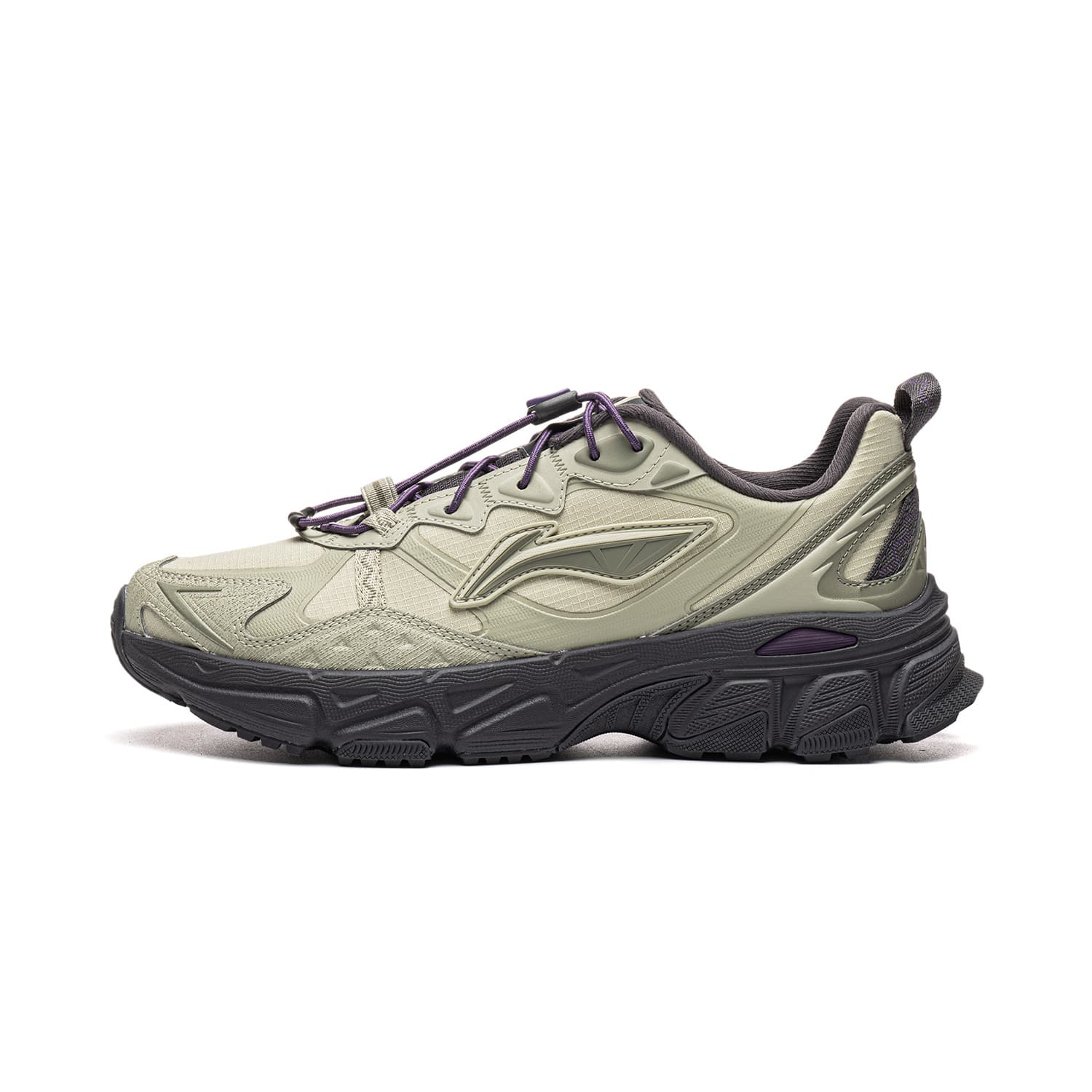 Кроссовки для бега Li NING Carefree TRAIL Беговые кроссовки Low Топ Бобовый Фруктовый сок Серый Женские - изображение 1