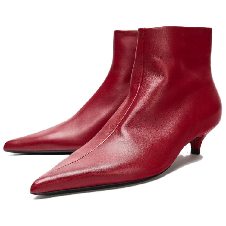 Сапоги zara Ботильоны High Топ Красный Женские - изображение 3