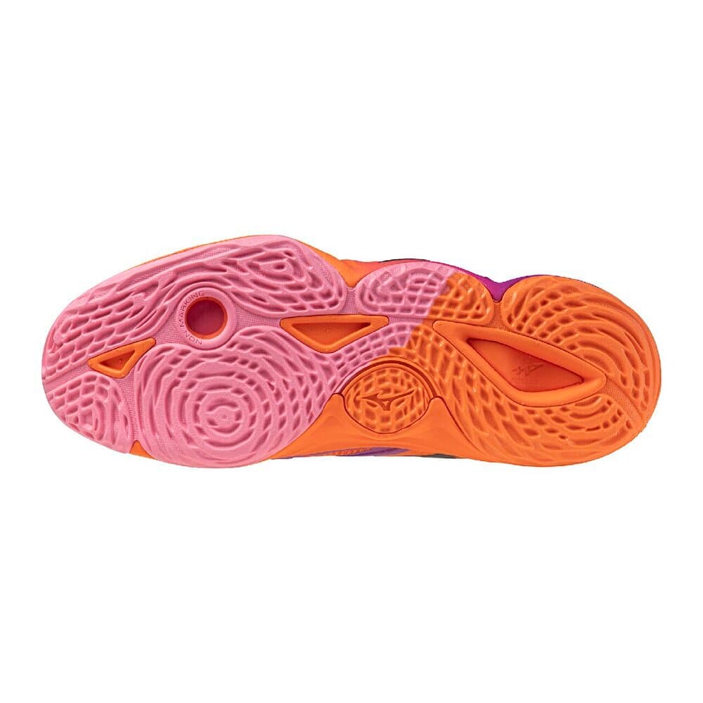 Кроссовки Mizuno WAVE MOMENTUM ELITE Волейбольные кроссовки Низкий Топ Фиолетовый Оранжевый Желтый Унисекс - изображение 2