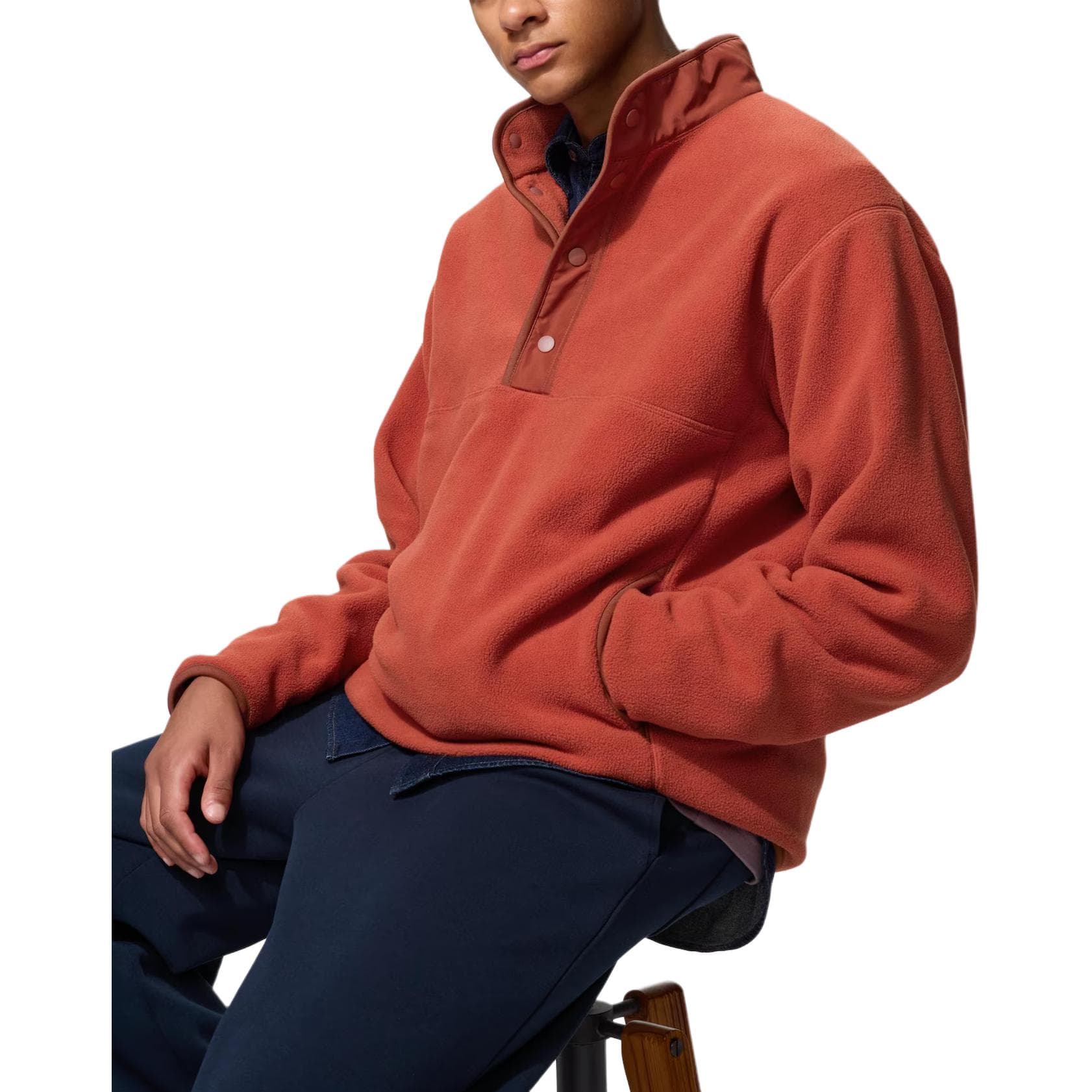 UNIQLO Апельсин Мужской Флисовые куртки - изображение 2