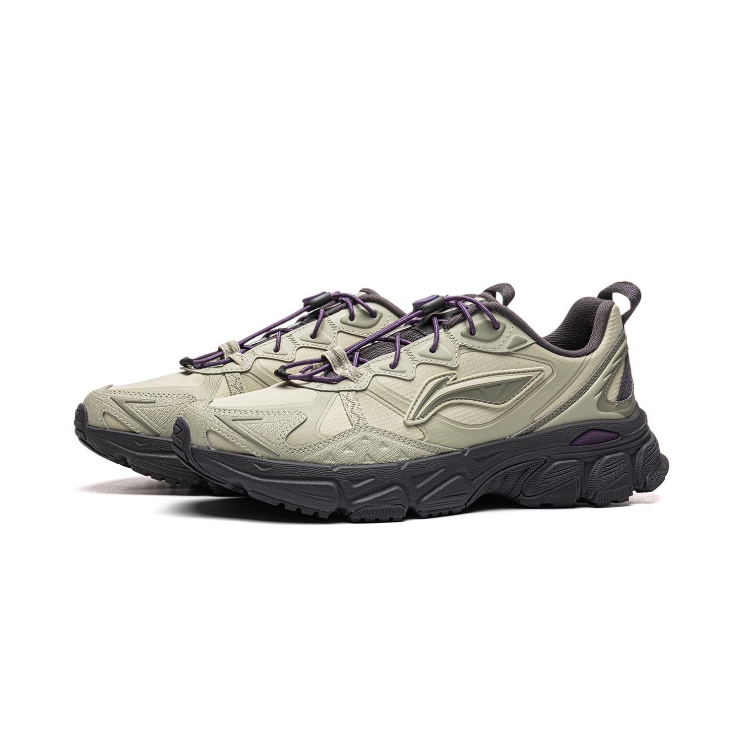 Кроссовки для бега Li NING Carefree TRAIL Беговые кроссовки Low Топ Бобовый Фруктовый сок Серый Женские - изображение 3