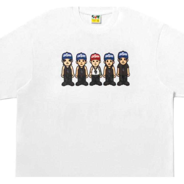 Футболка A BATHING APE Jay Park X LNGSHOT Белый Унисекс T-рубашки - изображение 3