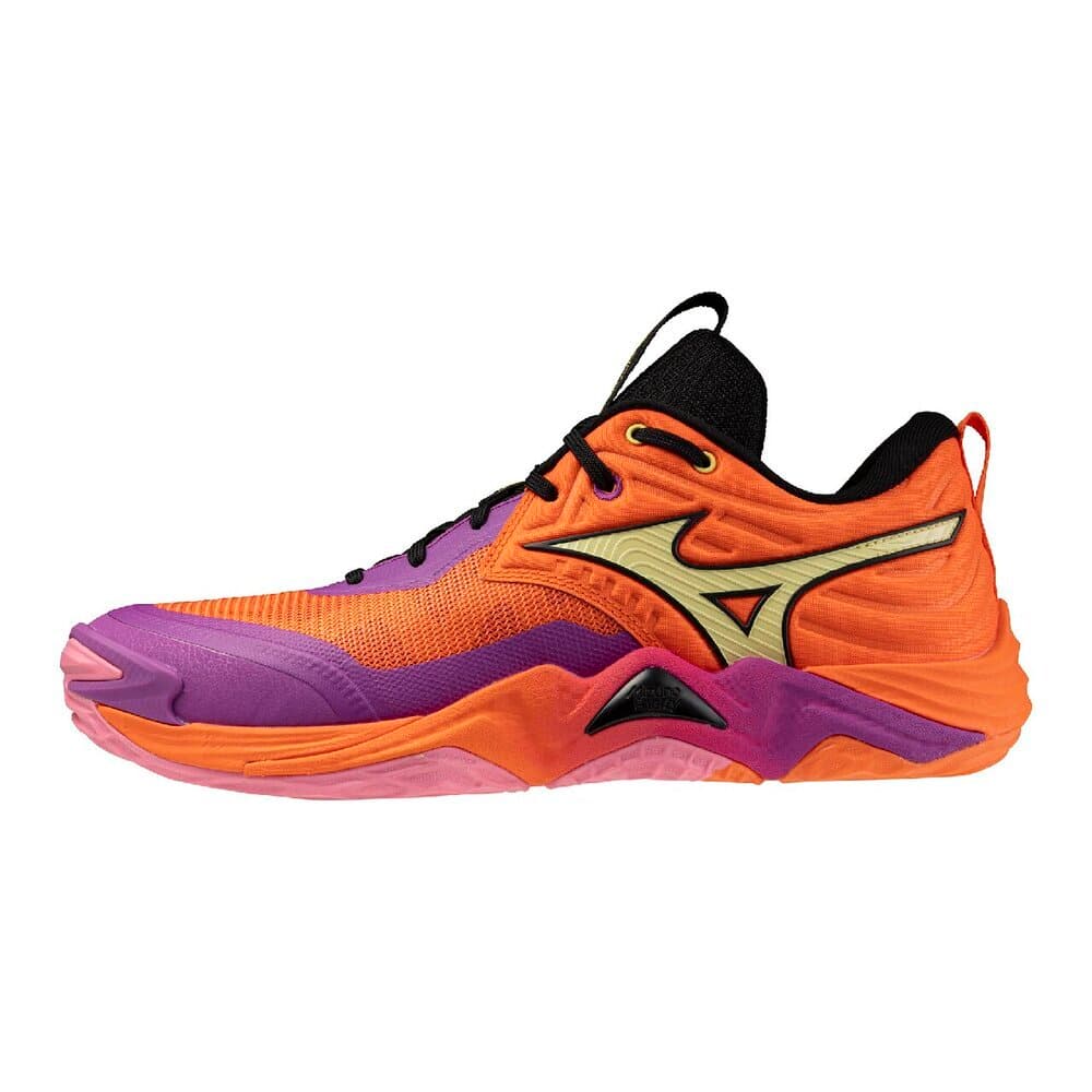 Кроссовки Mizuno WAVE MOMENTUM ELITE Волейбольные кроссовки Низкий Топ Фиолетовый Оранжевый Желтый Унисекс - изображение 1