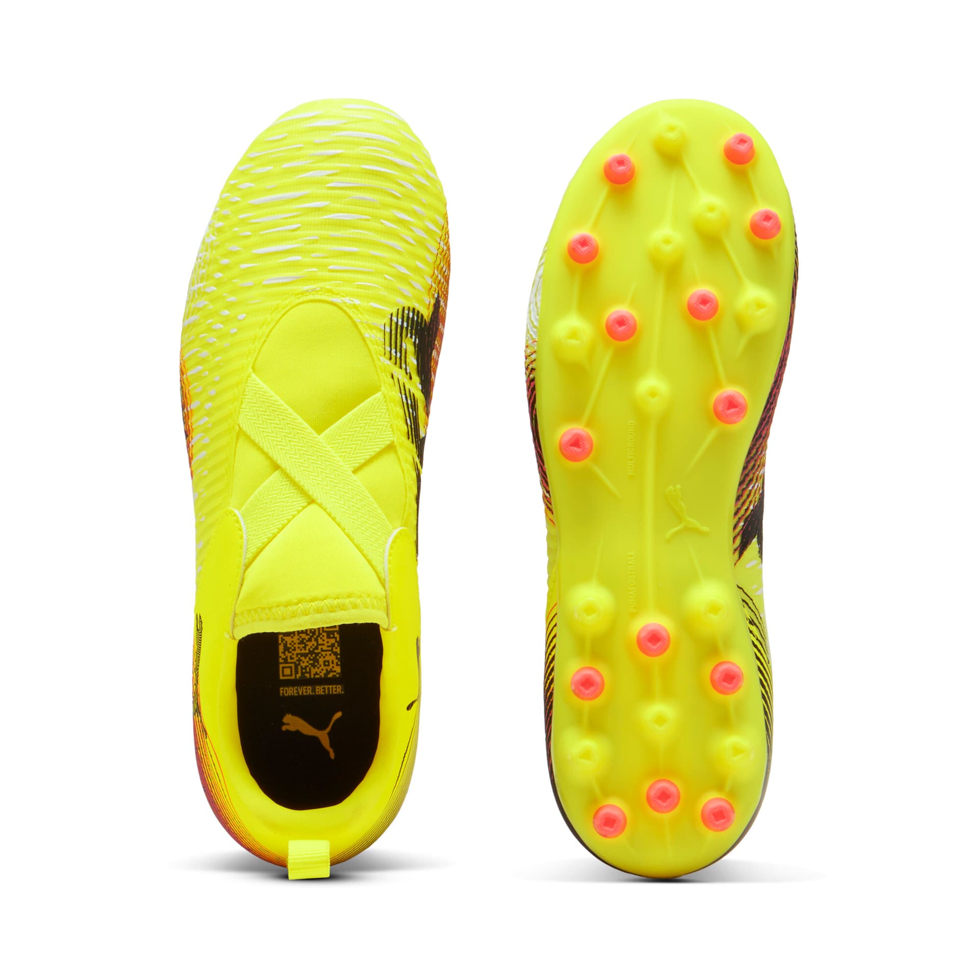 Бутсы PUMA FUTURE 8 MATCH Устойчивые к истиранию низкие детские футбольные бутсы желтого цвета для детей - изображение 5