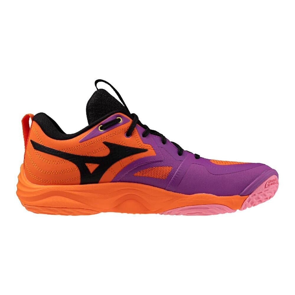 Кроссовки Mizuno WAVE MOMENTUM ELITE Волейбольные кроссовки Низкий Топ Фиолетовый Оранжевый Желтый Унисекс - изображение 3