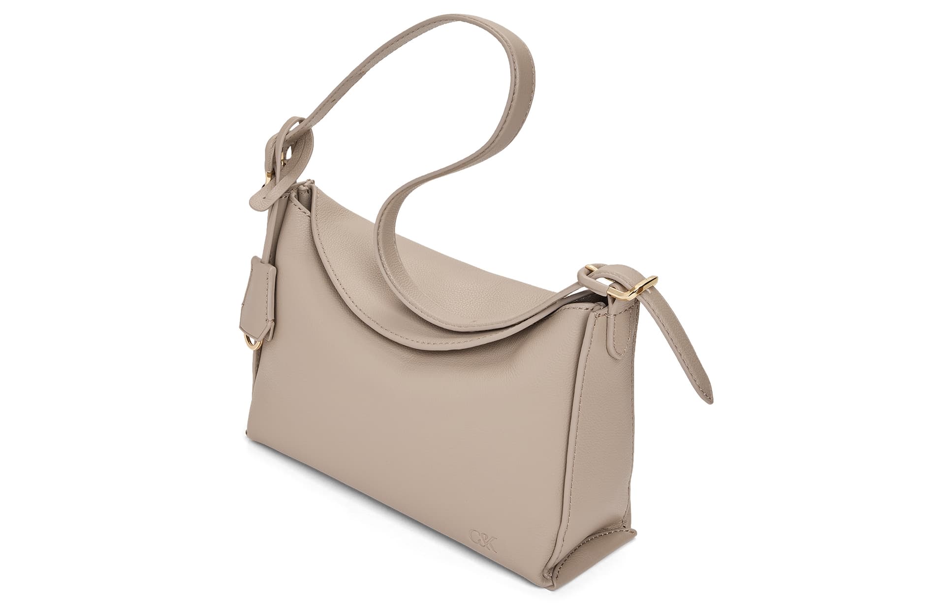 Мини-сумка CHARLES KEITH Сумка через плечо Тауповая (с брелком) Женская - изображение 3