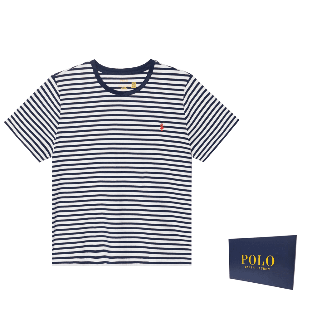 Футболка Polo Ralph Lauren T-рубашка женская синяя и белая - изображение 1