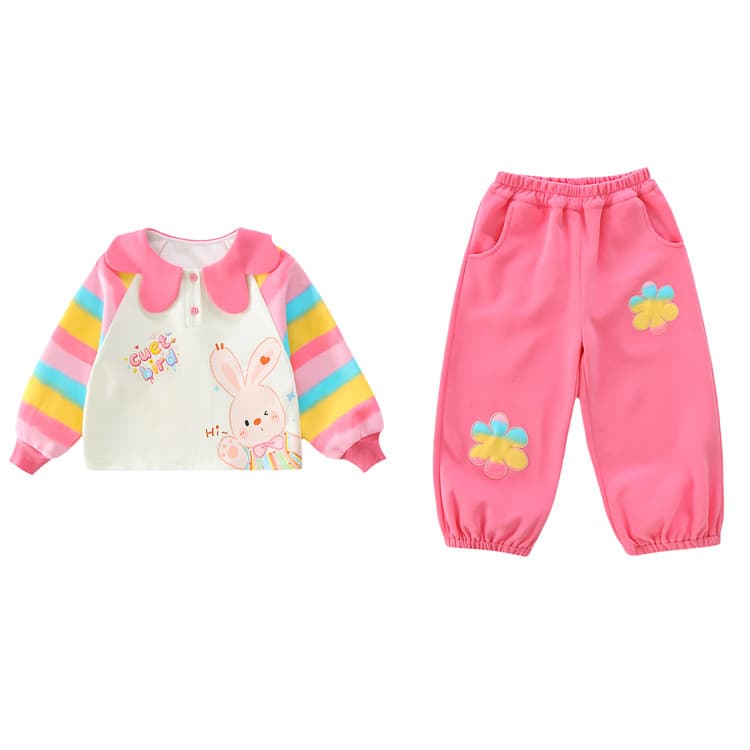 BOBBY ABLEY Pink Rainbow Pre-School Casual Sportswear Sets BOBBY ABLEY Розовый Радужный Предшкольные Повседневные Спортивные Костюмы Наборы - изображение 1