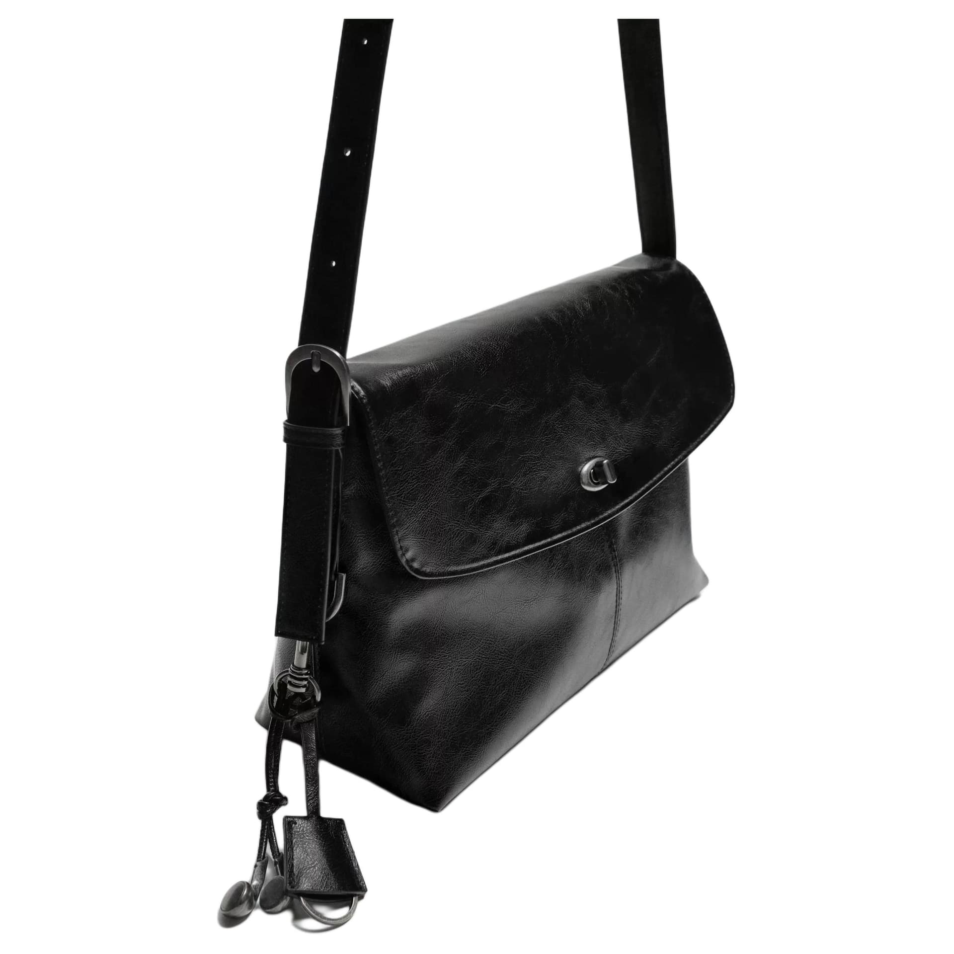 Сумка через плечо ZARA Crossbody Bag Black (Брелок включен) Мужской - изображение 3