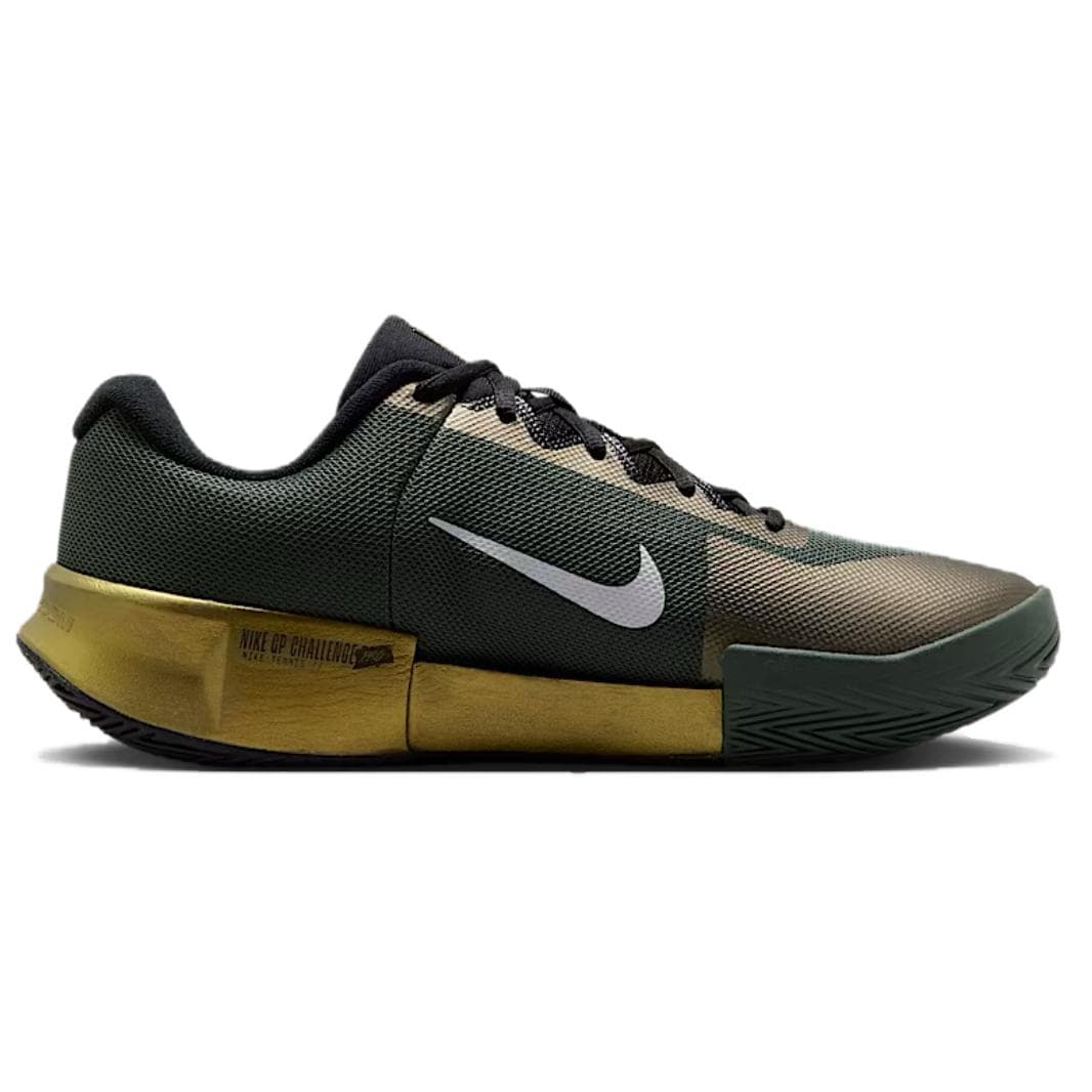 Кроссовки для тенниса NIKE GP Challenge Pro Теннисные кроссовки Низкий топ Камуфляж зеленый металлик черный белый золото Мужской - изображение 2