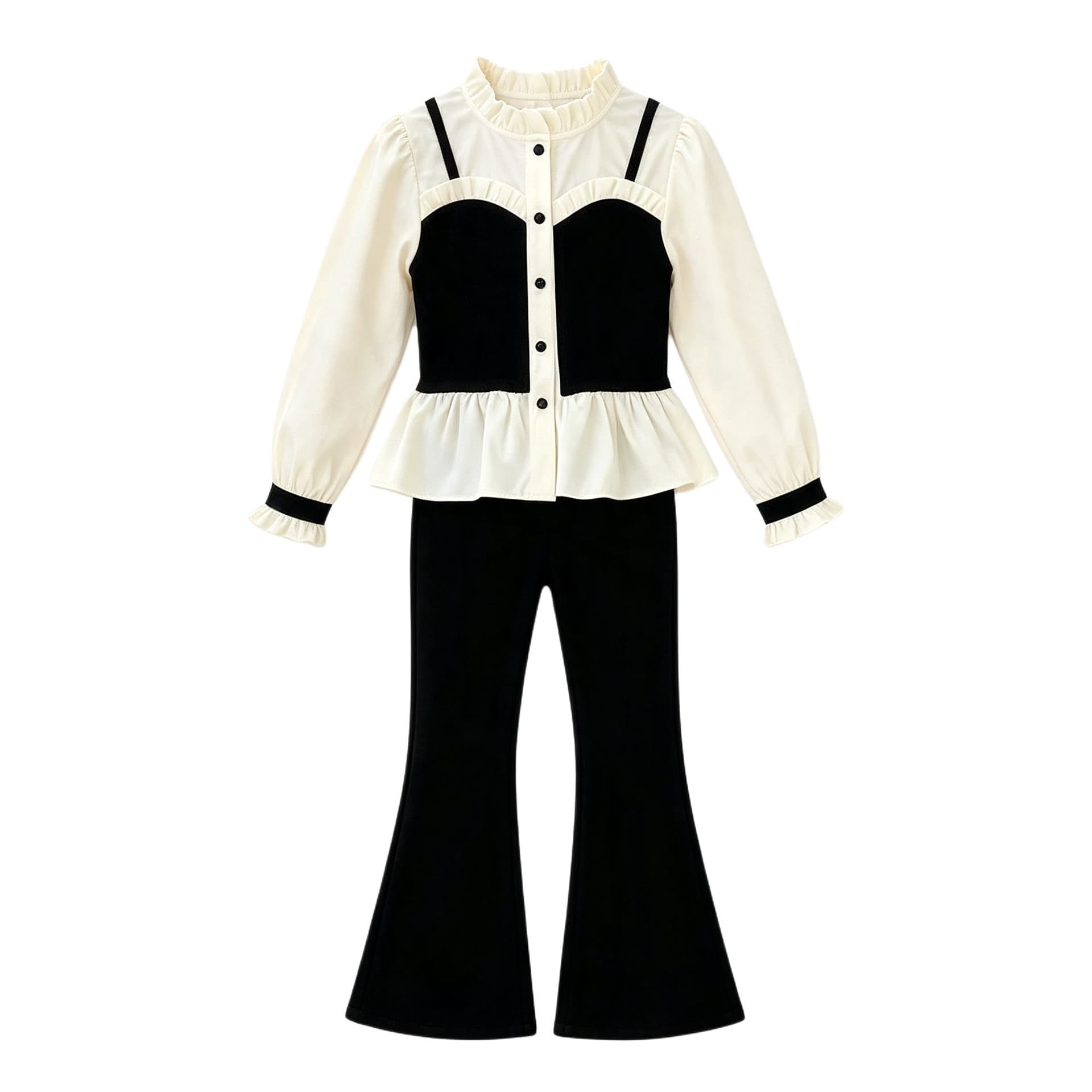 PIERRE CARDIN Mock Двухкомпонентный Комплект Топ+Штаны Kids Повседневный Спортивный Костюм Наборы - изображение 1