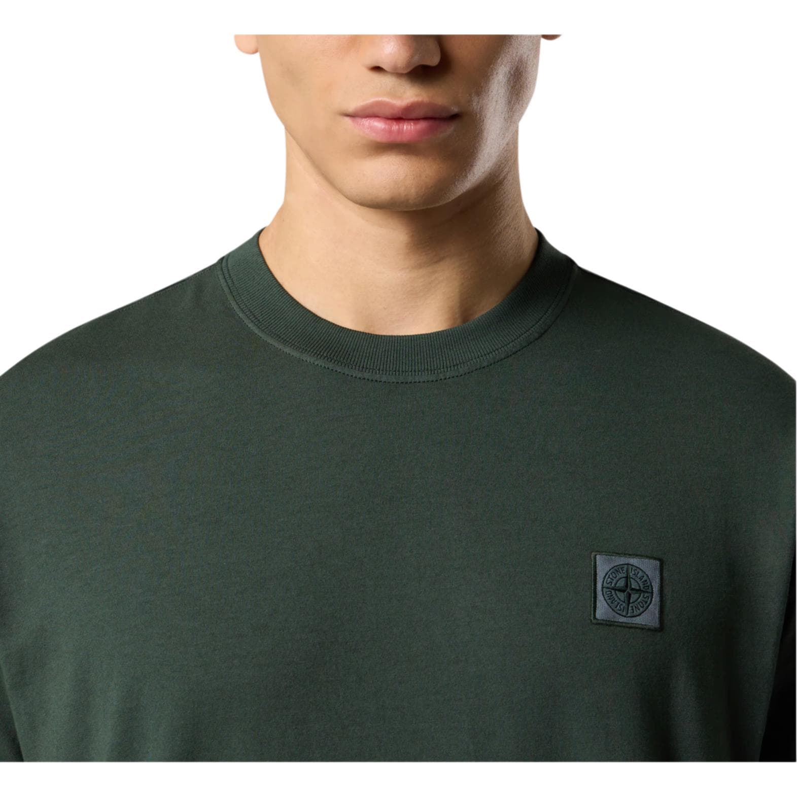 Футболка STONE ISLAND T-Рубашка Мужская Темно-Зеленая - изображение 3