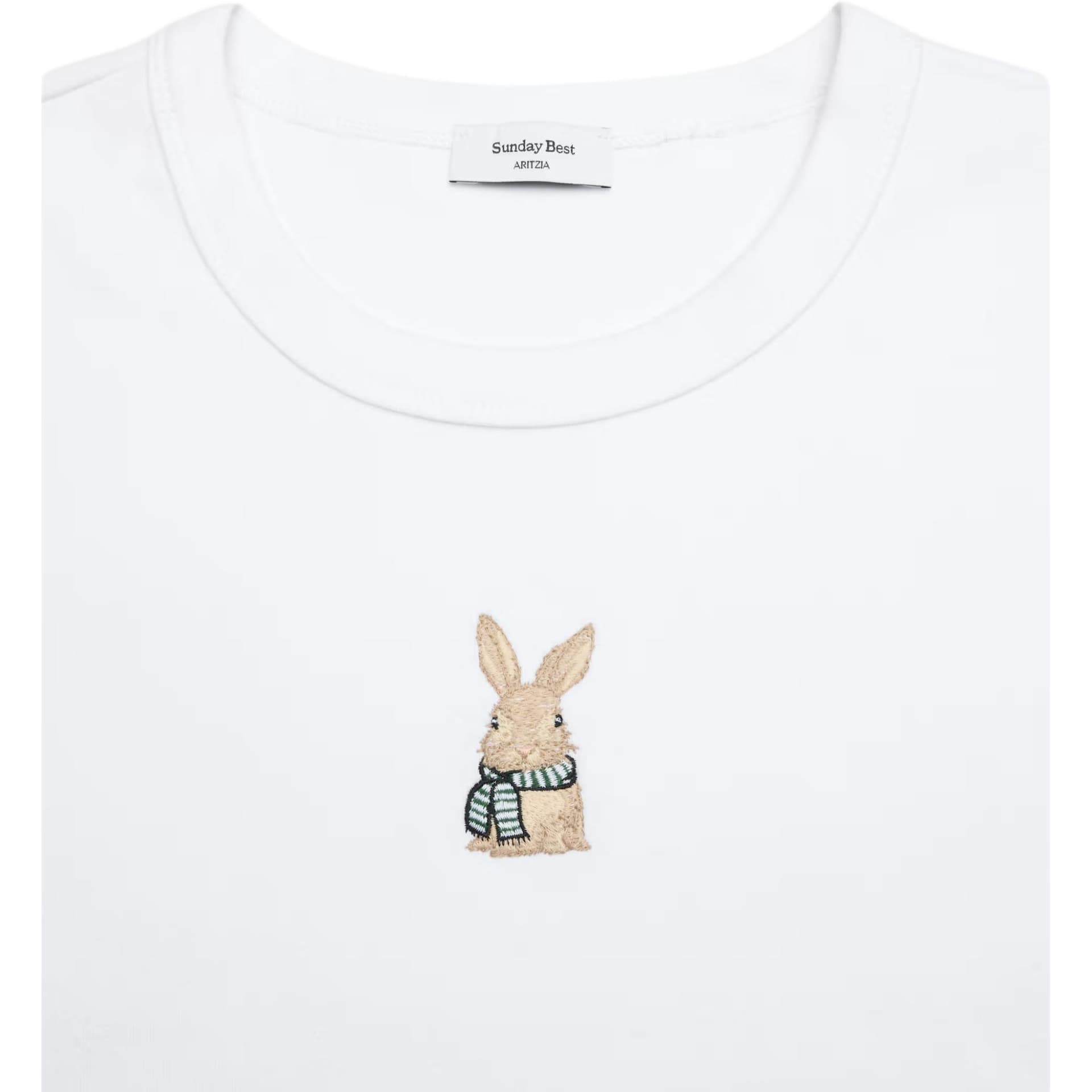 Футболка Aritzia BRT Белый Cozy Bunn Белый Удобный Кролик Женские T Рубашки - изображение 3