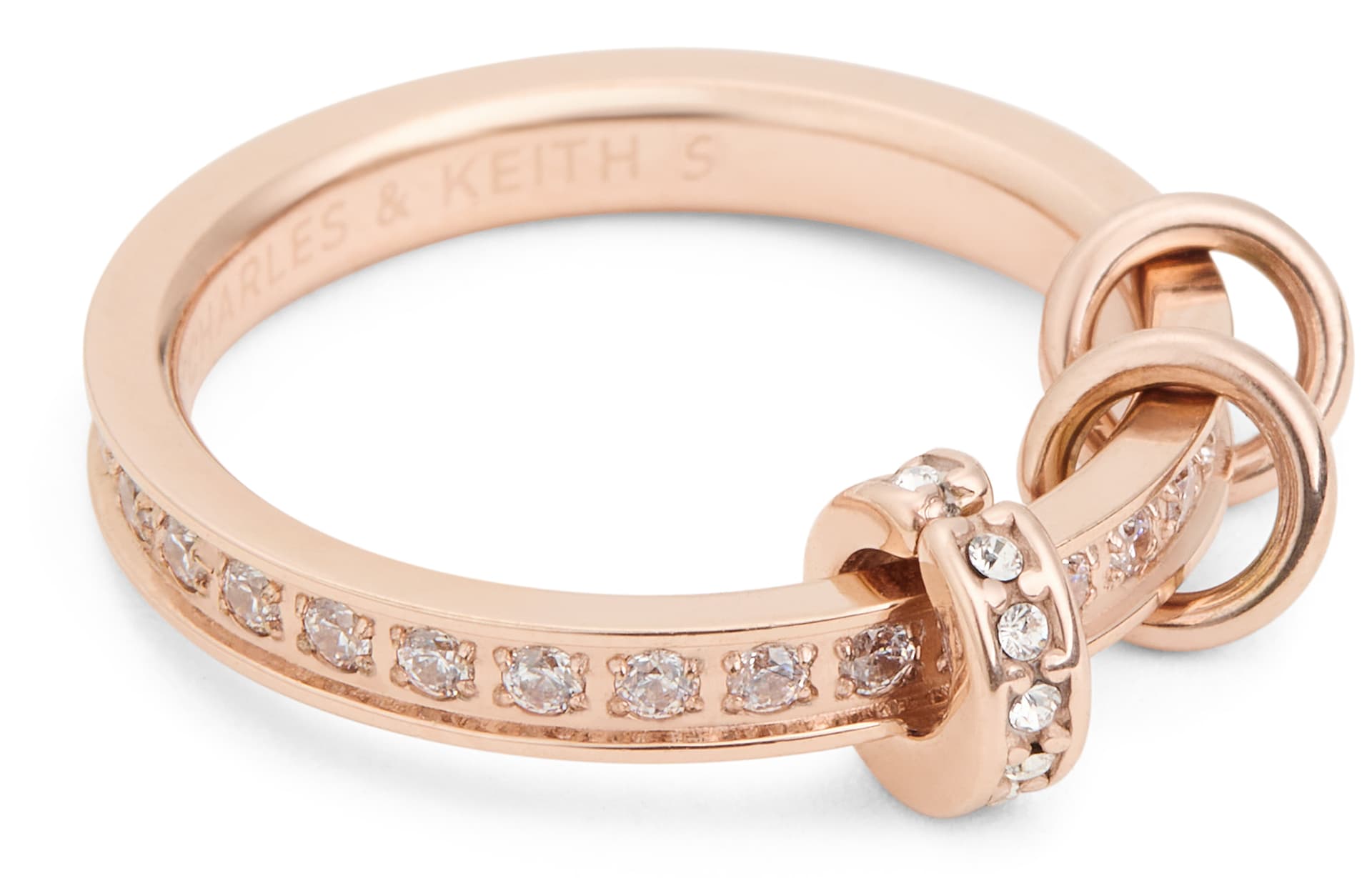 Кольцо CHARLES KEITH Кольца из нержавеющей стали Женские Серебро Розовое золото - изображение 4