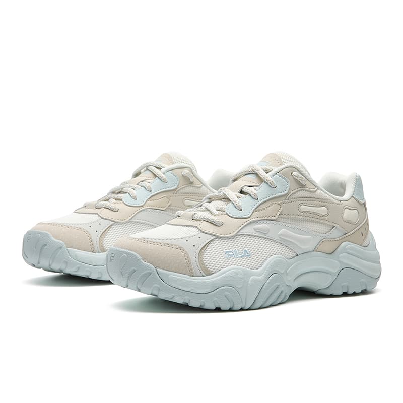 Кроссовки FILA KORAL массивные кроссовки Low Top Кокосовое молоко Белый Дождь Туманно-серый Женский - изображение 3