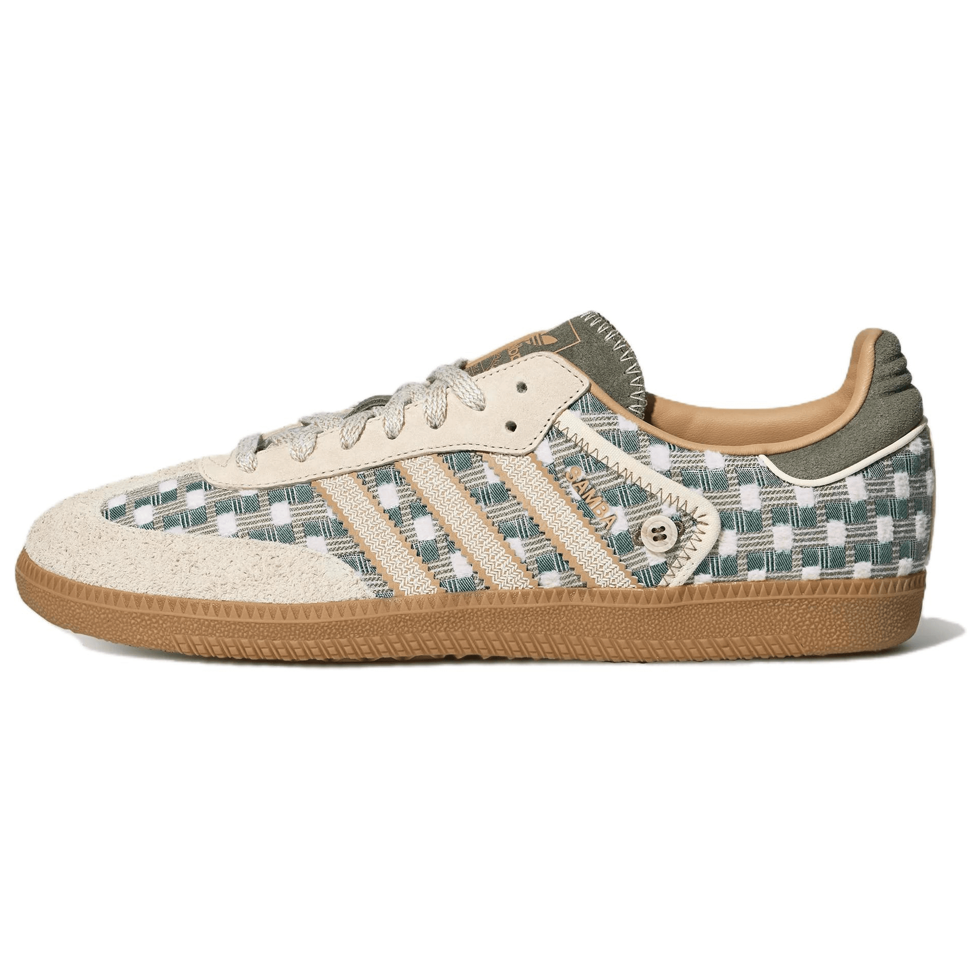 Кроссовки Adidas Originals Samba OG Кеды немецкой армии (GAT) Low Топ Бежевый белый зеленый Унисекс - изображение 1