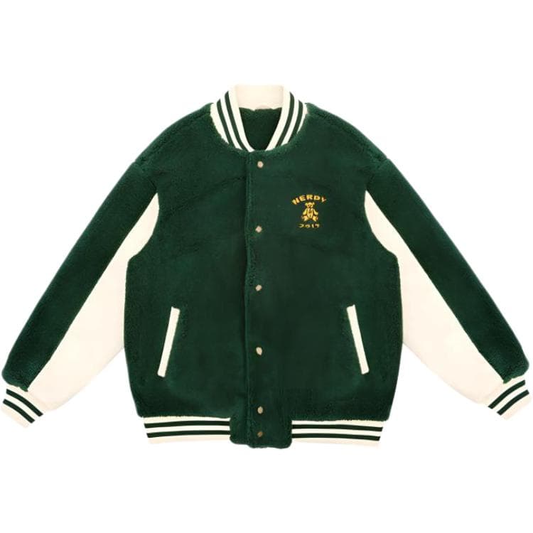 Бомбер NERDY Colorblock Baseball Jacket Green - изображение 1