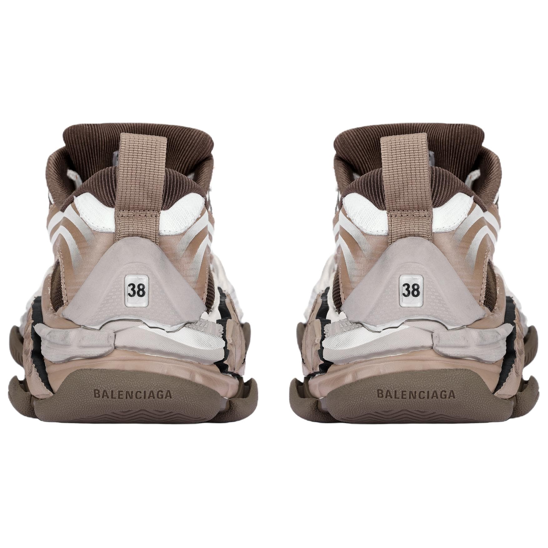Кроссовки Balenciaga Triple S.2 Triple S.2 Low Топ Массивные кроссовки Женские Коричневый Бежевый - изображение 4