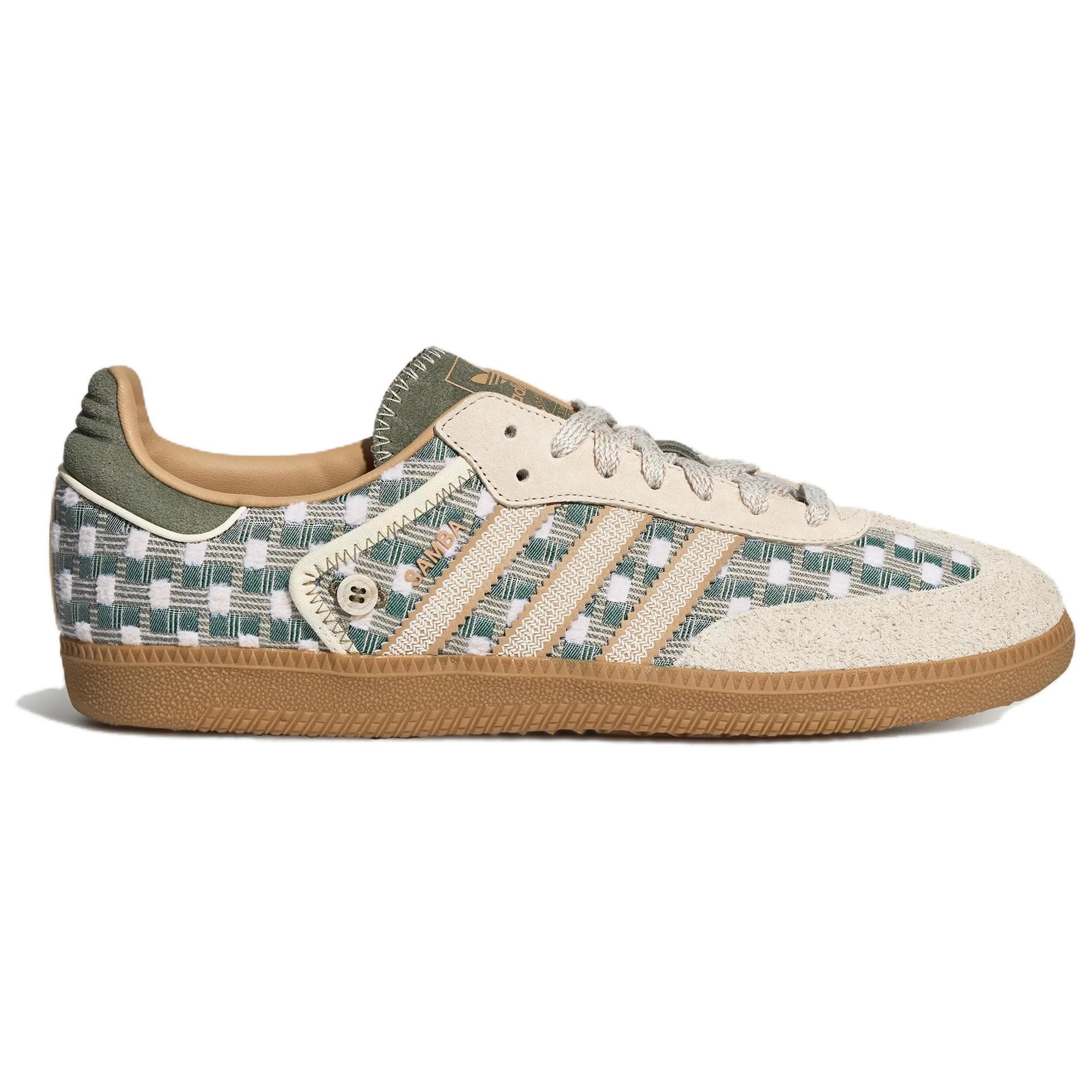 Кроссовки Adidas Originals Samba OG Кеды немецкой армии (GAT) Low Топ Бежевый белый зеленый Унисекс - изображение 2
