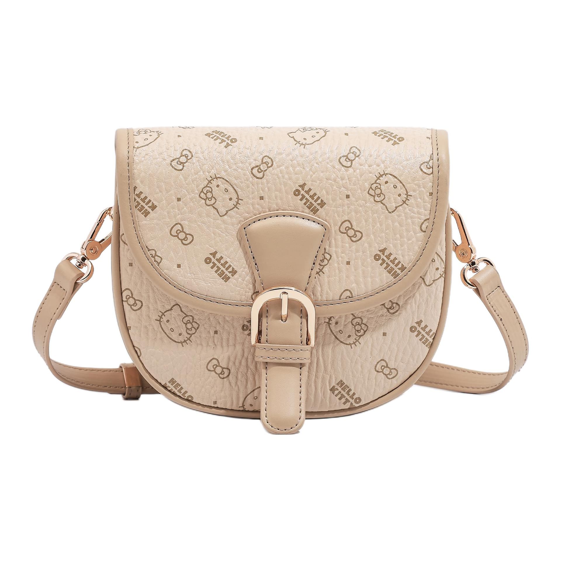 Сумка через плечо Sanrio Hello Kitty PU (полиуретан) Saddle Bag Сумка через плечо Стандартная Женская Розовая Коричневая Молочно-чайная - изображение 1