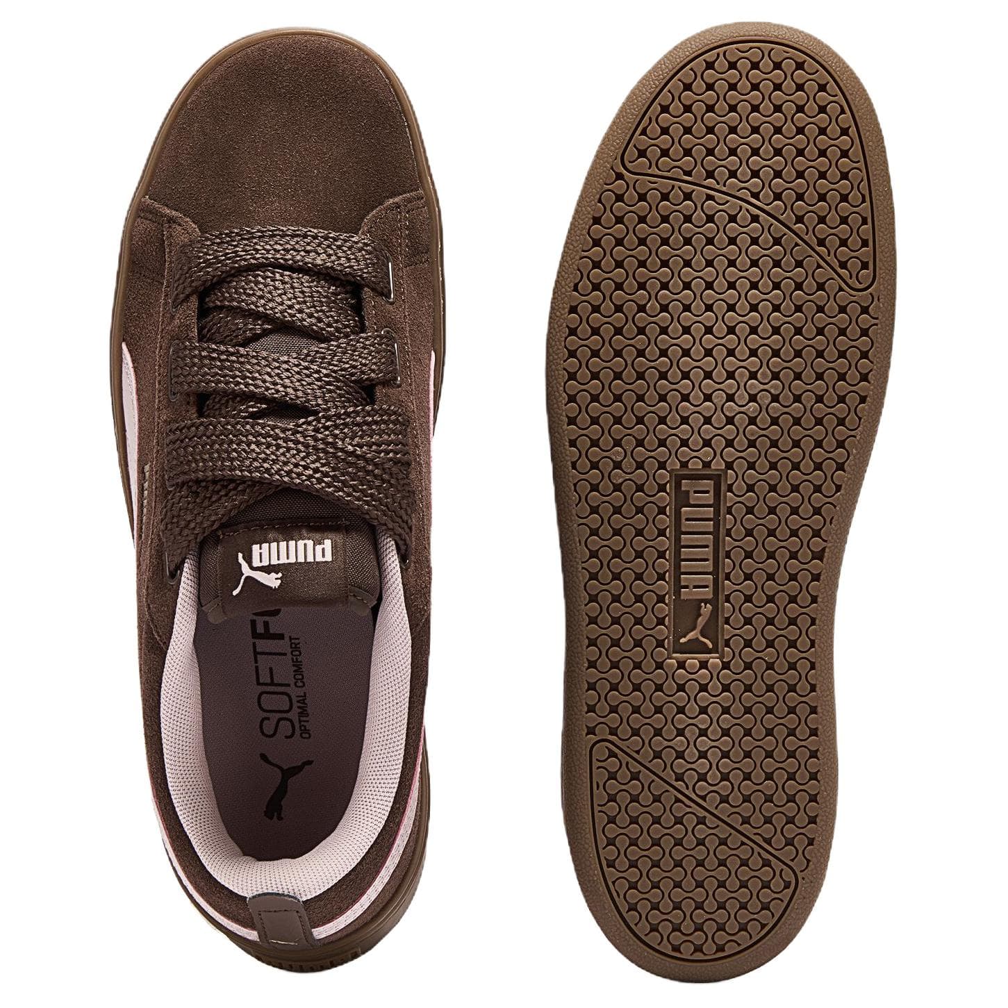Кроссовки PUMA Smash Platform Кеды для скейтбординга Low Топ Коричневый Женские - изображение 5