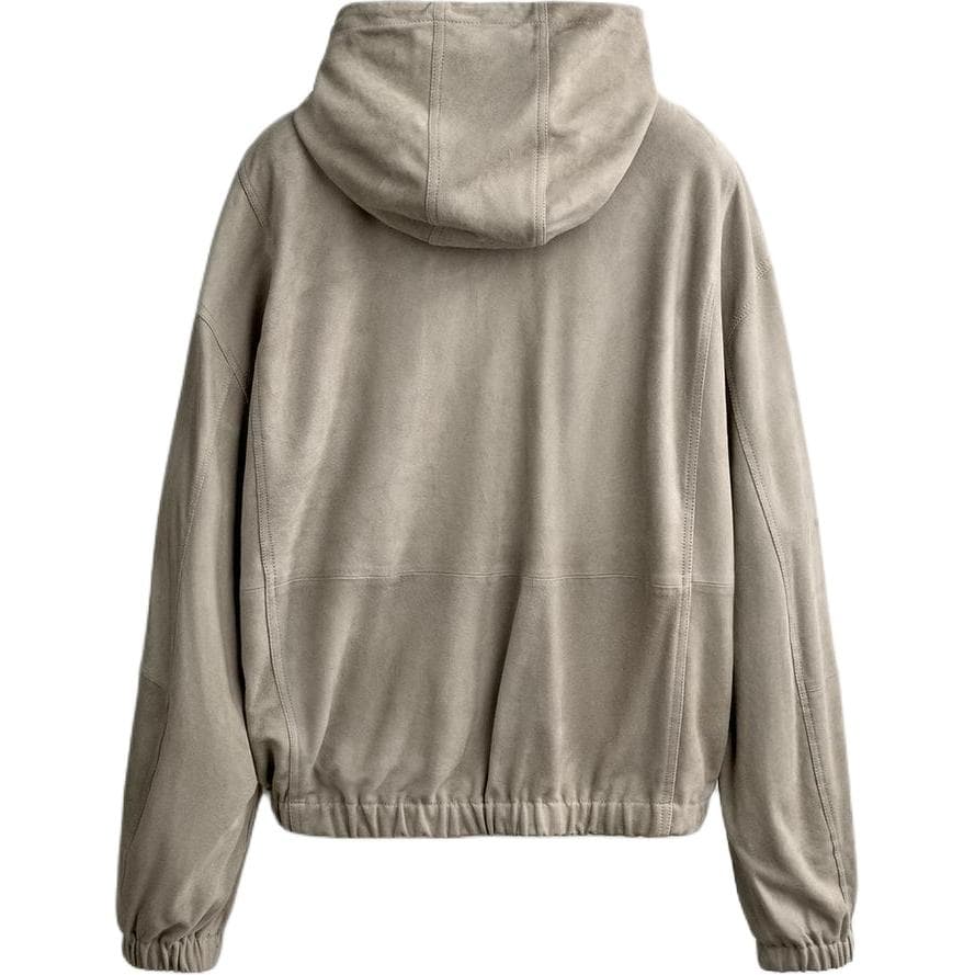Кожаная куртки zara Темный серо-коричневый Мужской Кожаные куртки - изображение 2