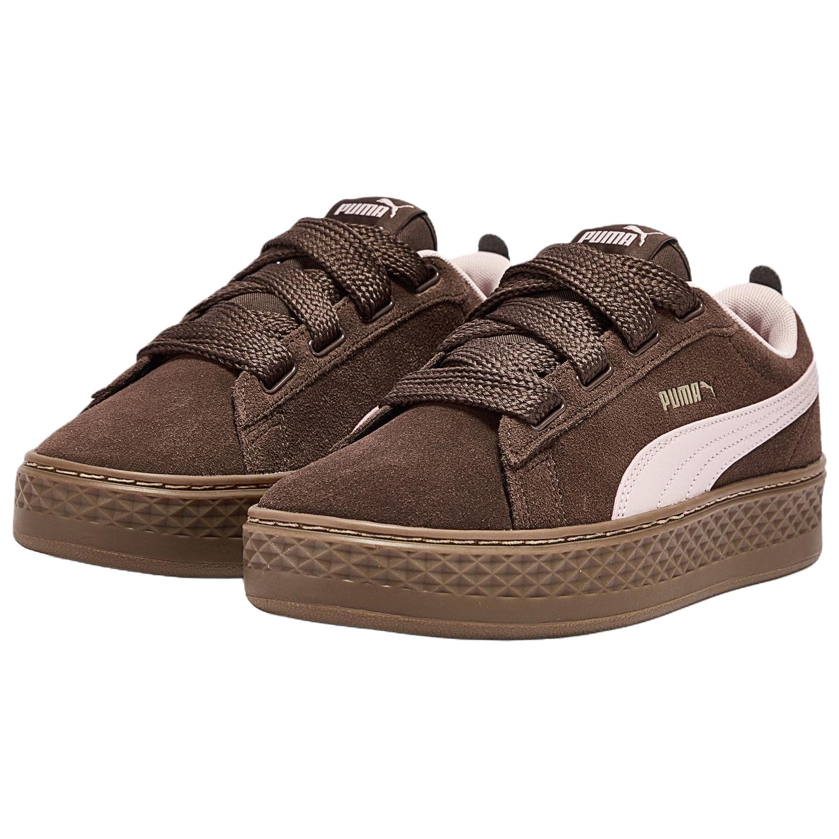Кроссовки PUMA Smash Platform Кеды для скейтбординга Low Топ Коричневый Женские - изображение 3