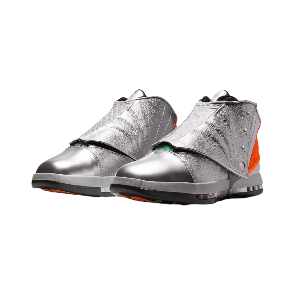 Ретро баскетбольные кроссовки Jordan X Free The Youth Air Jordan 16 High Топ Ретро-баскетбольные кроссовки Унисекс Металлическое серебро - изображение 2