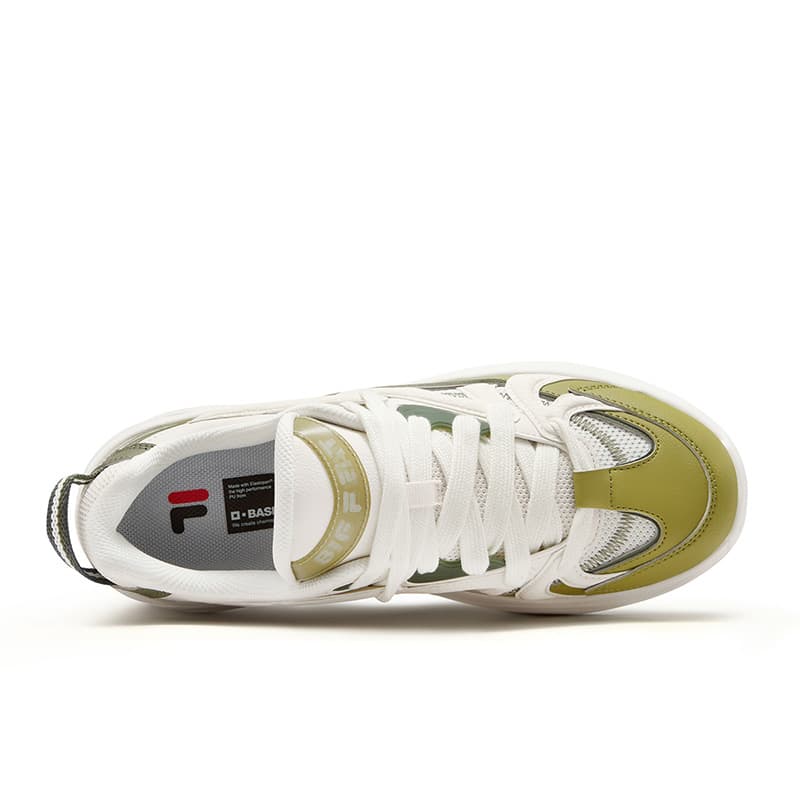Кроссовки FILA FUSION TARANTO Melody Shoes Кеды для скейтбординга Низкий Топ Сетчатая ткань Белый Зеленый Мох Мужской - изображение 4