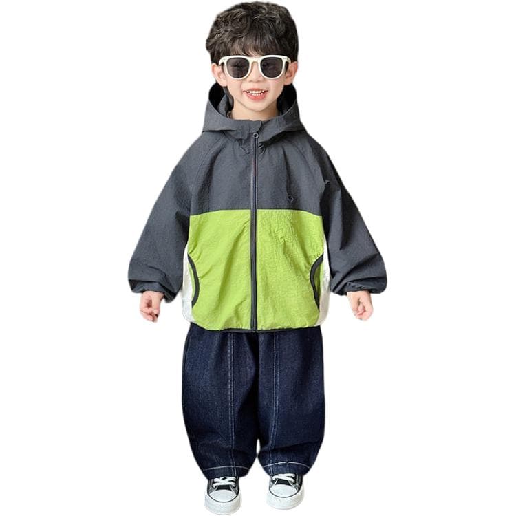 BOBBY ABLEY Темно-серый и Неоново-зеленый Детские Топы - изображение 1