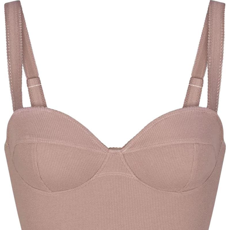 Майка SKIMS COTTON RIB PICOT CROPPED CAMI UMBER - изображение 2