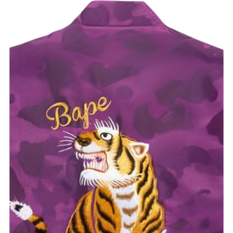 Куртка A BATHING APE BAPE Color Camo Padded China Jacket Purple - изображение 4
