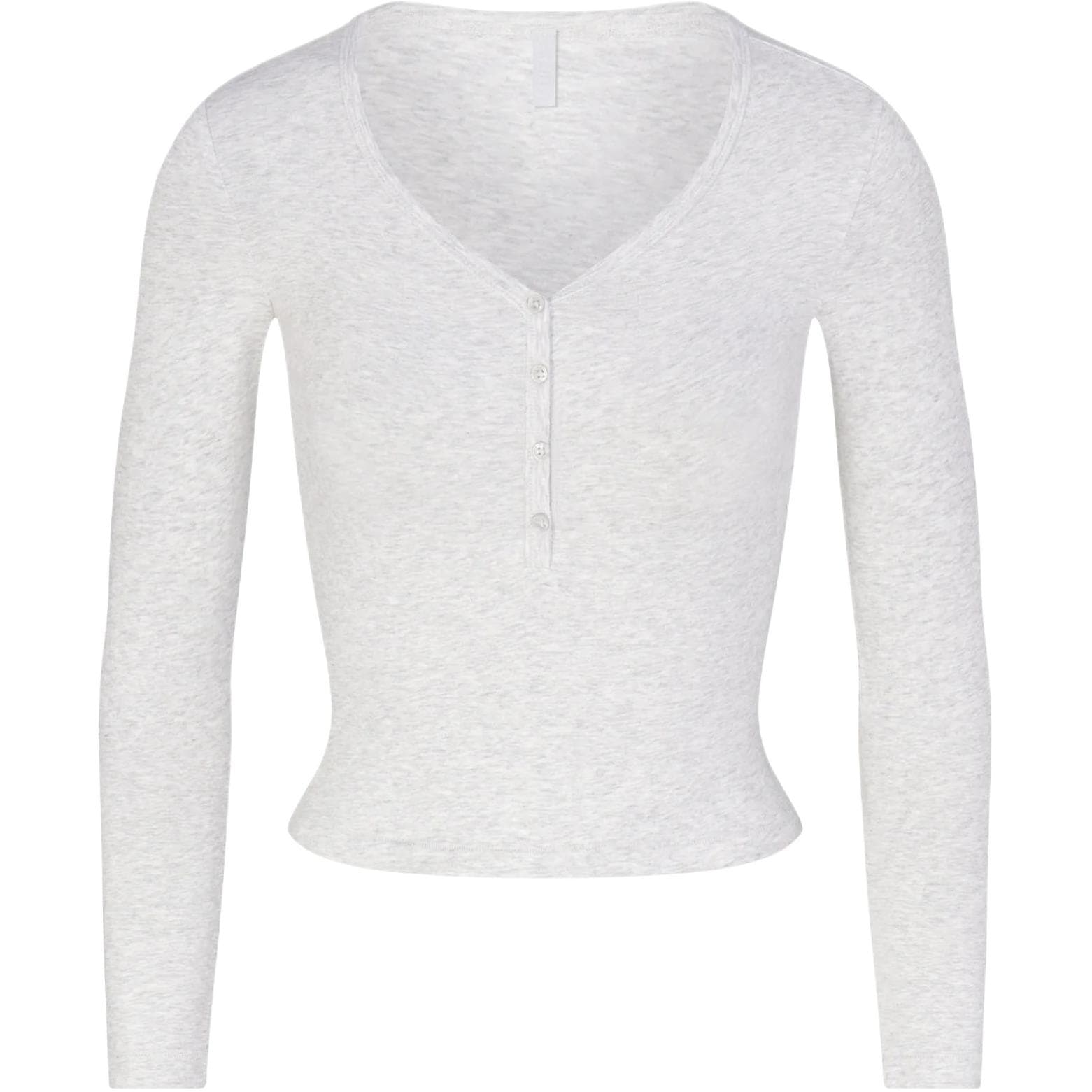 Футболка SKIMS V T LIGHT HEATHER GREY - изображение 1