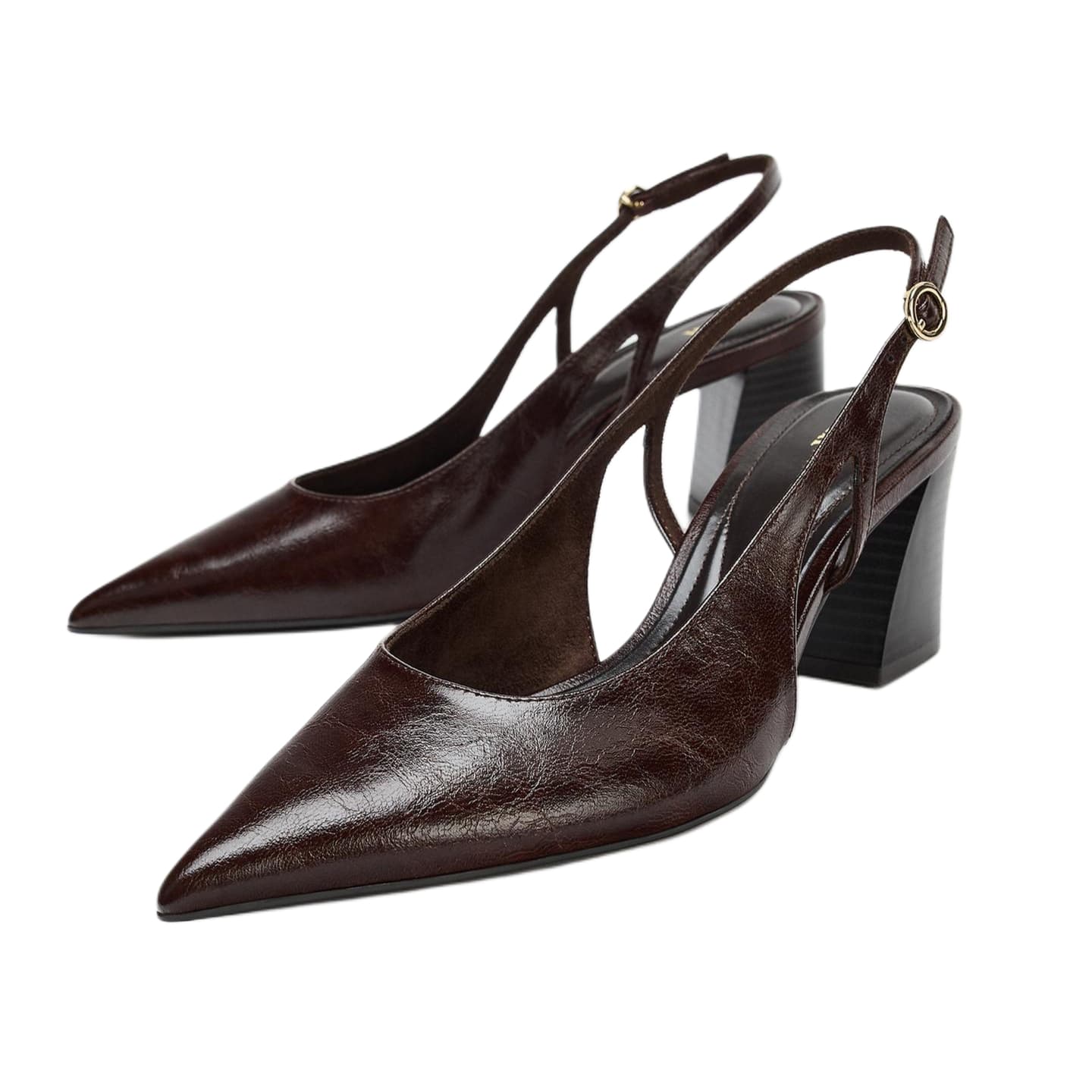Туфли zara Высокие каблуки Low Топ Коричневый Женские - изображение 2