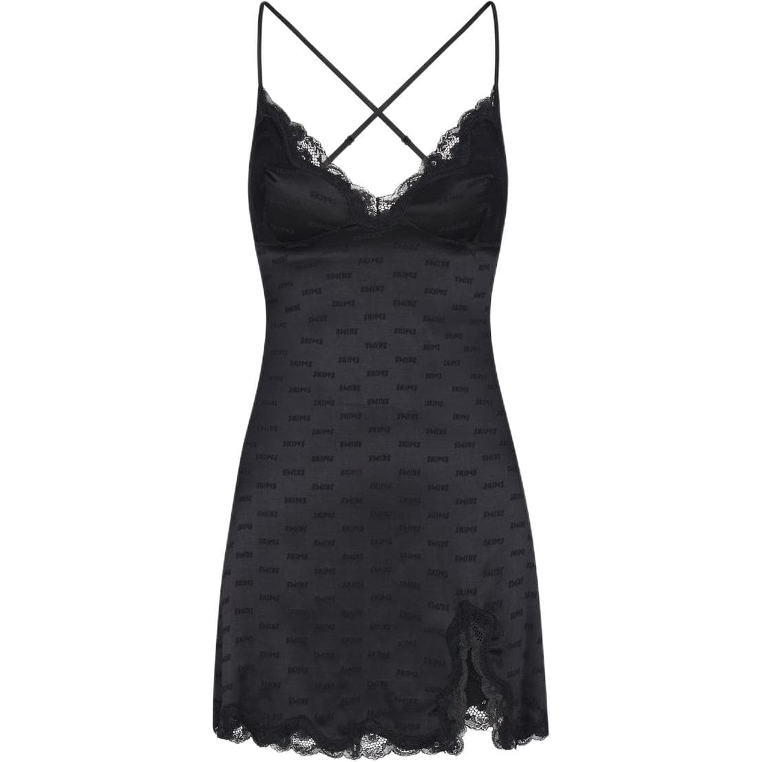 SKIMS Jacquard Lace Slip Dress Onyx - изображение 1