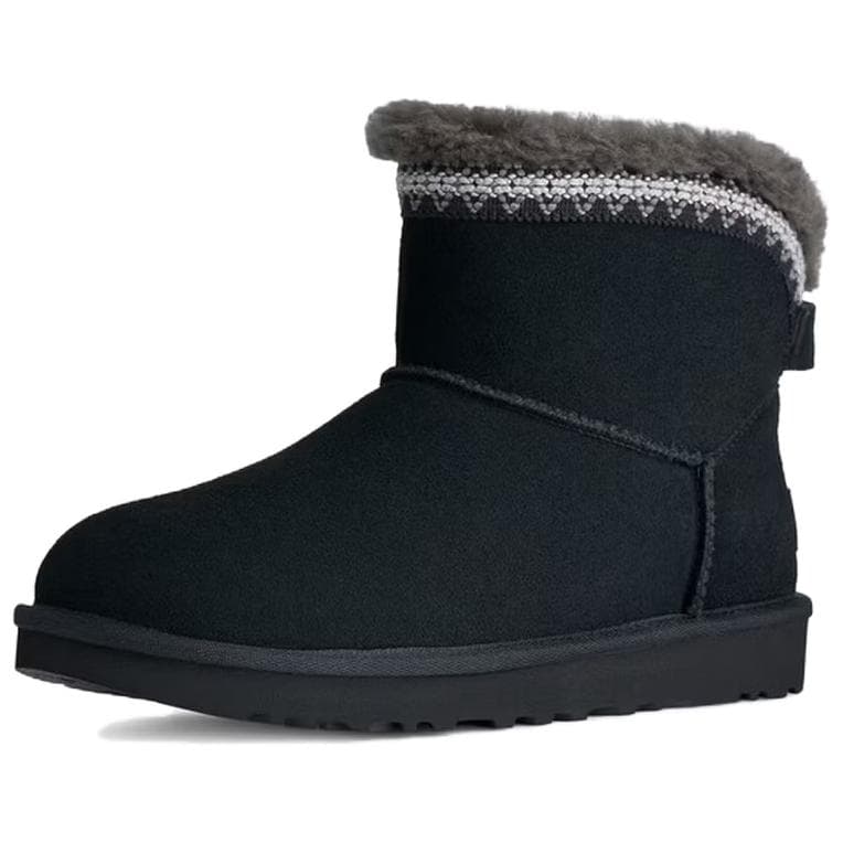 Ботинки зимние ugg Classic Novelty Сноубутсы Черный Женские - изображение 1