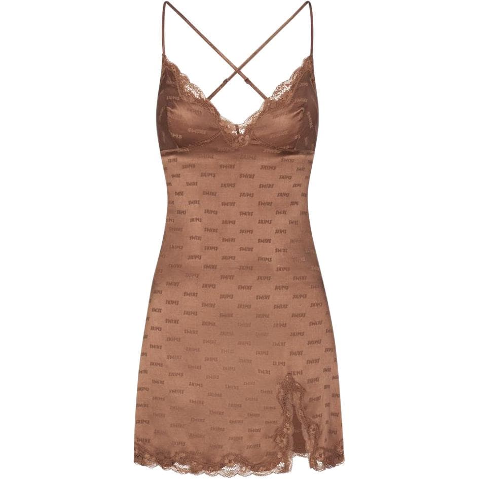 SKIMS JACQUARD LACE SLIP DRESS JASPER - изображение 1