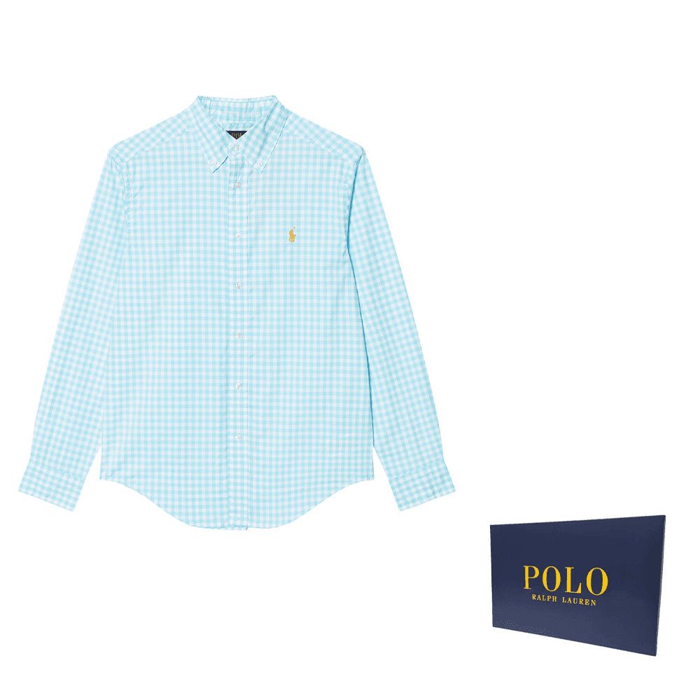 Polo Ralph Lauren Повседневная рубашка синего и белого цвета для детей - изображение 5