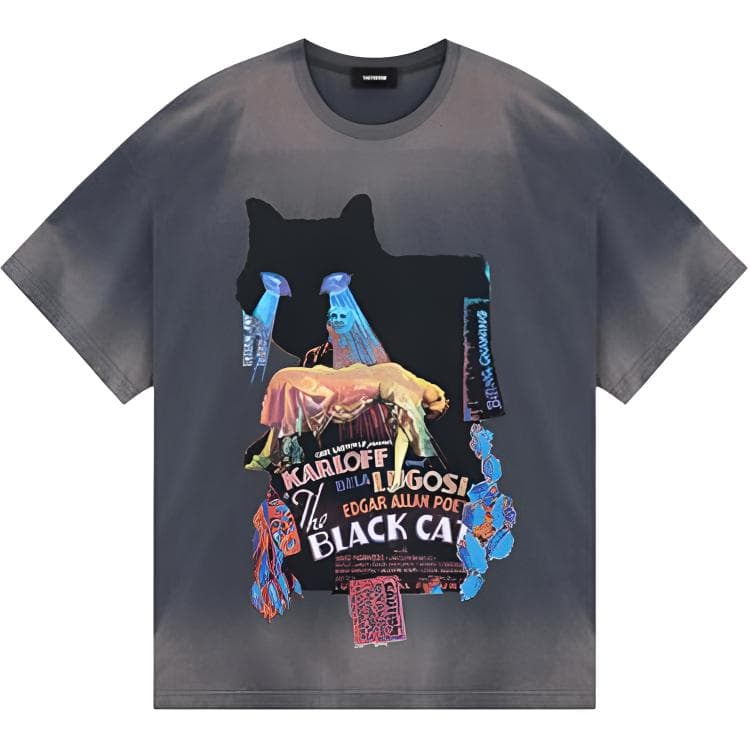 Футболка WE11DONE FW23 Cat Graphic T-Shirt Gray - изображение 1