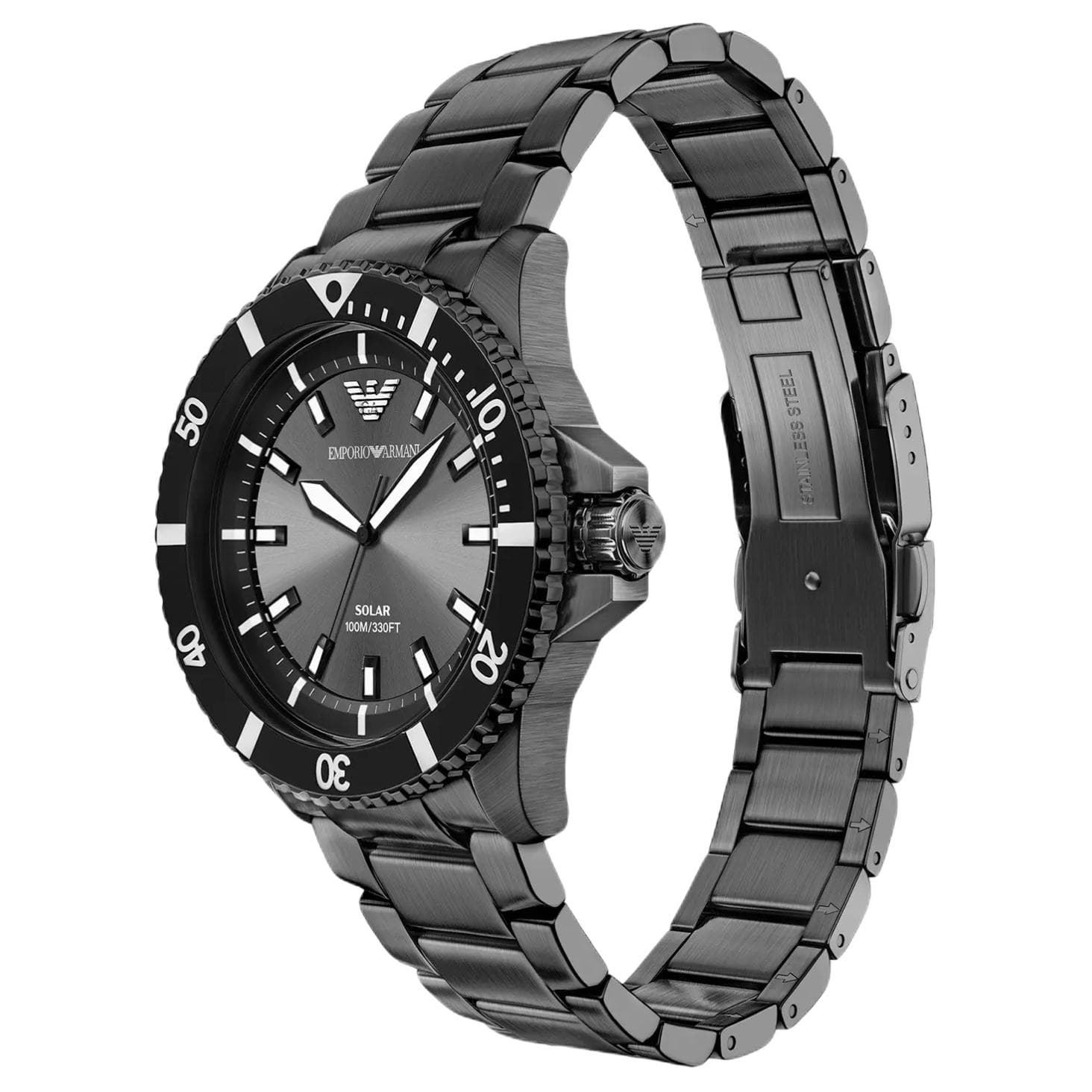 Механические часы EMPORIO ARMANI Солнечный кварцевый механизм Мужские часы 42 мм Серый - изображение 2