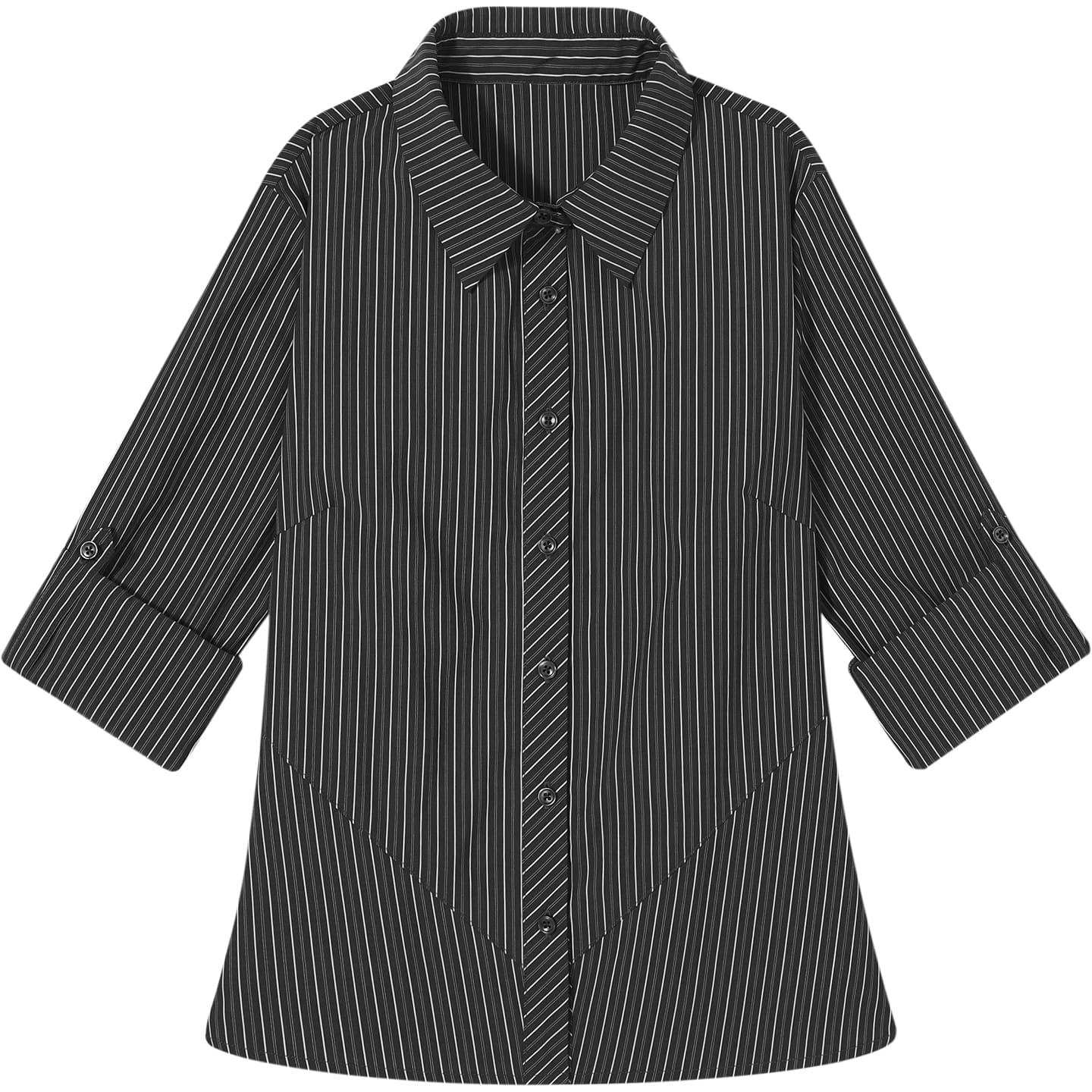 Блузка PSO Brand Полосы Темно-серый DarkGrey Женские Рубашки - изображение 1